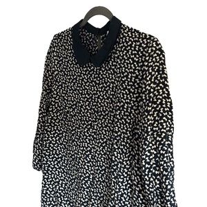 Forever 21 Mini Dress 3/4 Sleeve Size Large with Minis Bows Print